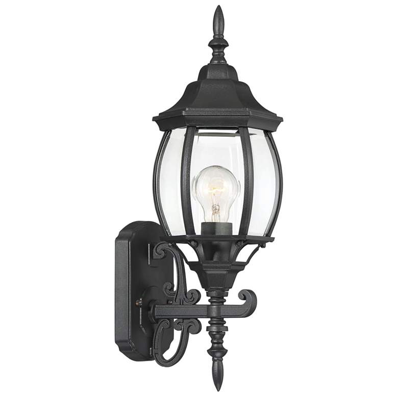 Image 1 1-Light Outdoor Wall Lantern in Black