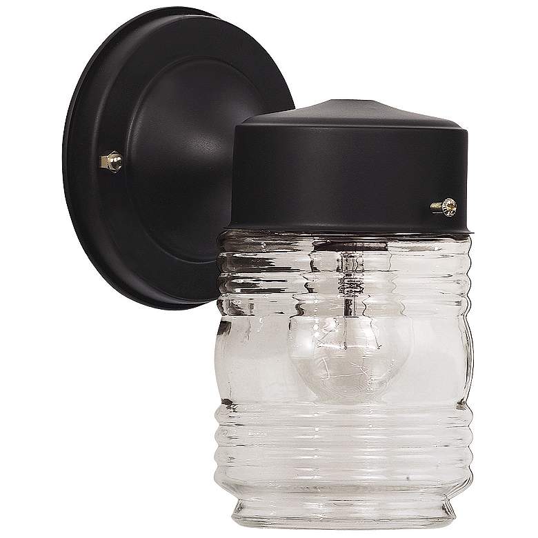 Image 1 1-Light Outdoor Wall Lantern in Black