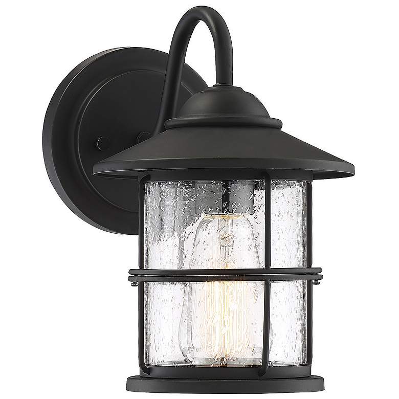 Image 1 1-Light Outdoor Wall Lantern in Matte Black