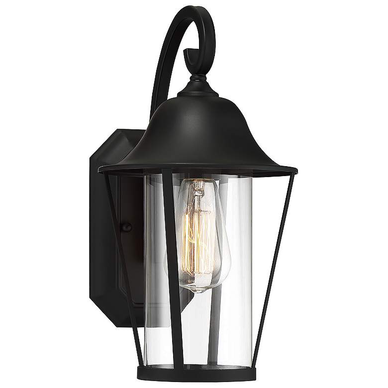Image 1 1-Light Outdoor Wall Lantern in Matte Black
