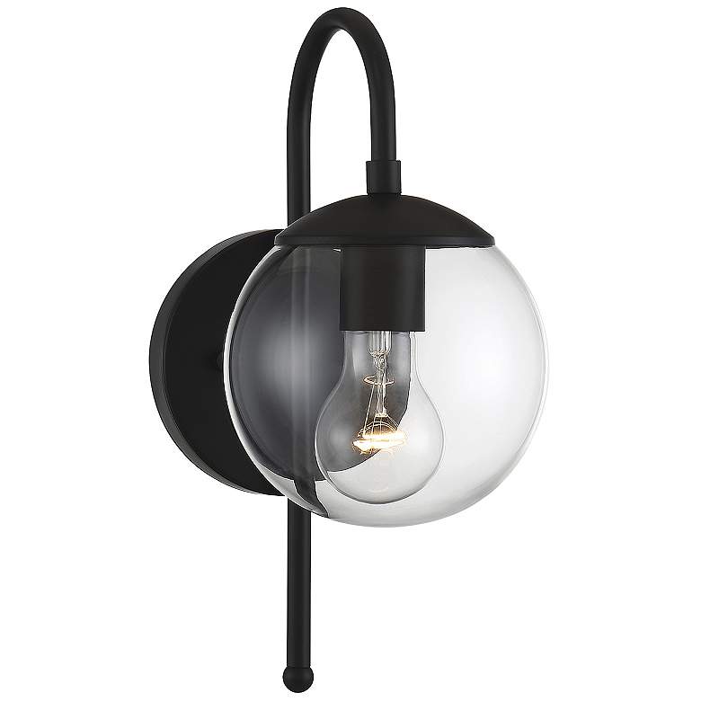 Image 1 1-Light Outdoor Wall Lantern in Matte Black