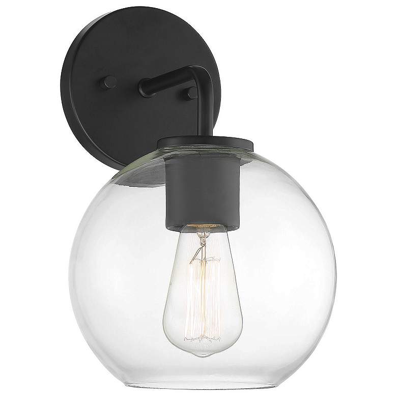 Image 1 1-Light Outdoor Wall Lantern in Matte Black