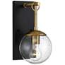 1-Light Outdoor Wall Lantern in Oil Rubbed Bronze with Natural Brass