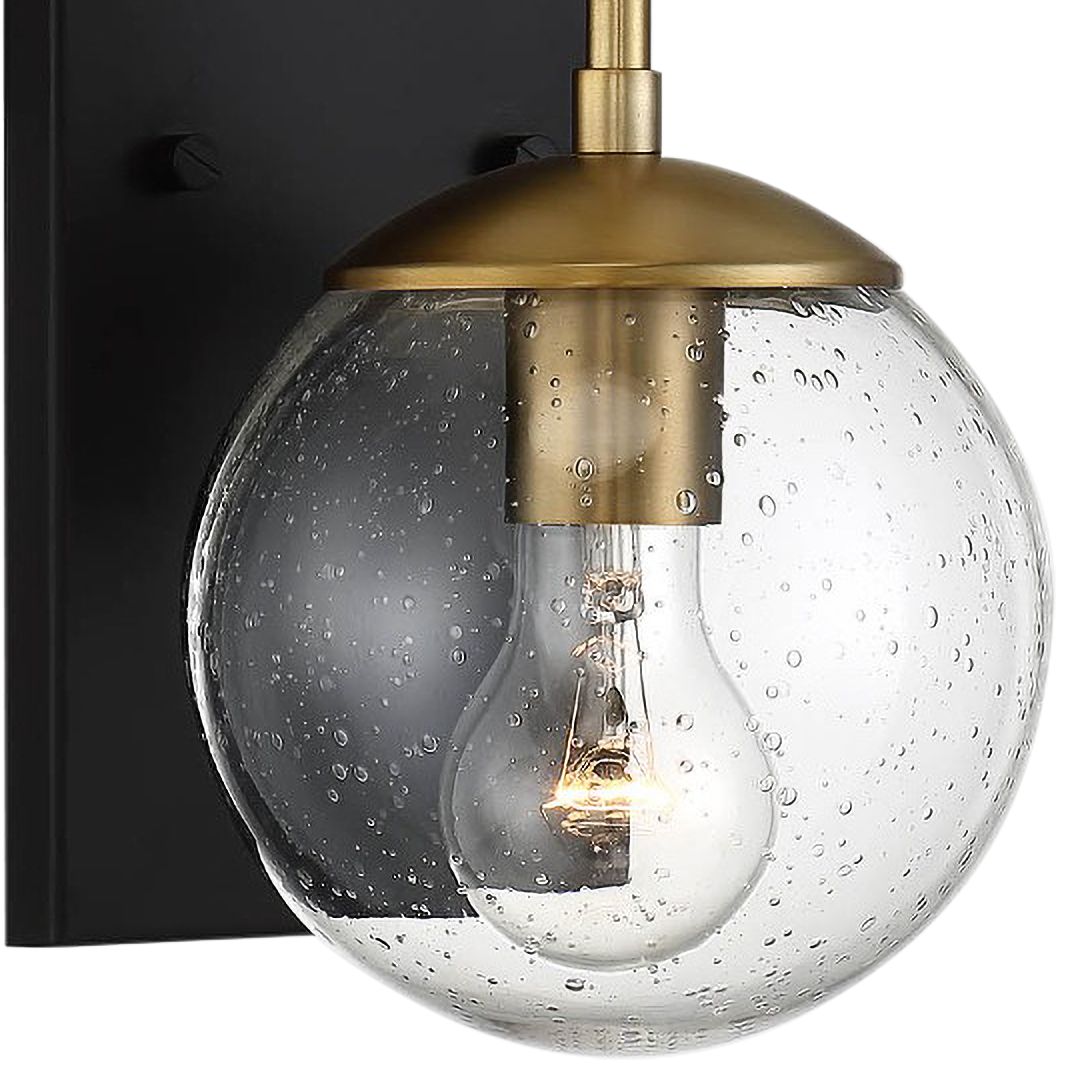 Image 2 1-Light Outdoor Wall Lantern in Oil Rubbed Bronze with Natural Brass more views
