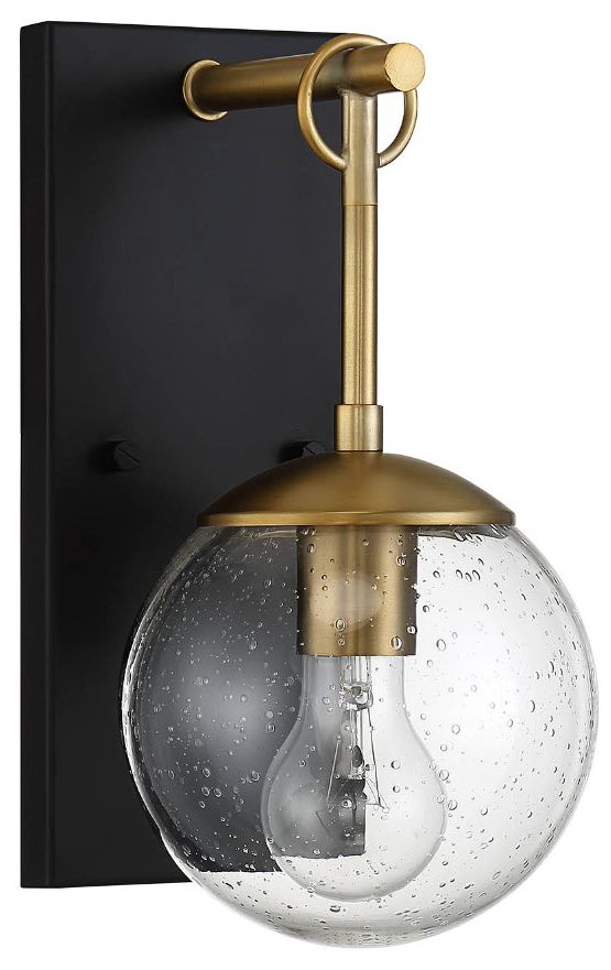 Image 3 1-Light Outdoor Wall Lantern in Oil Rubbed Bronze with Natural Brass more views