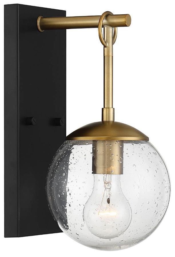 Image 4 1-Light Outdoor Wall Lantern in Oil Rubbed Bronze with Natural Brass more views