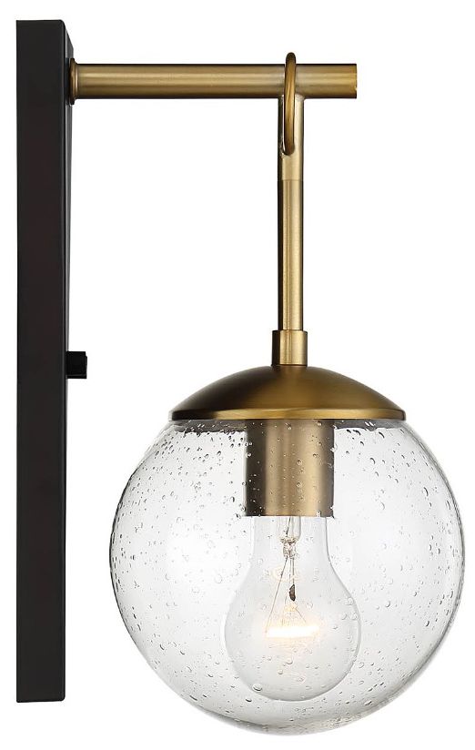 Image 5 1-Light Outdoor Wall Lantern in Oil Rubbed Bronze with Natural Brass more views