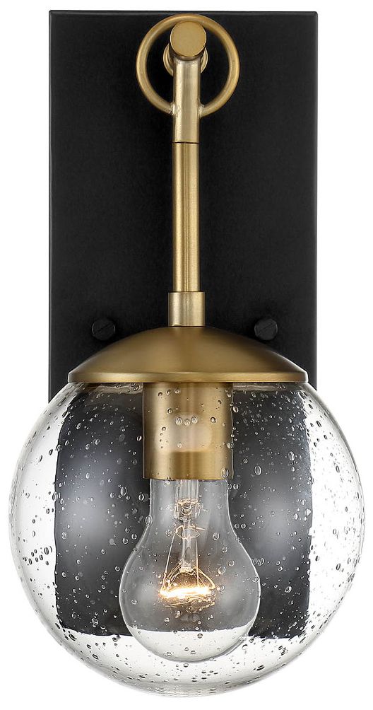 Image 6 1-Light Outdoor Wall Lantern in Oil Rubbed Bronze with Natural Brass more views