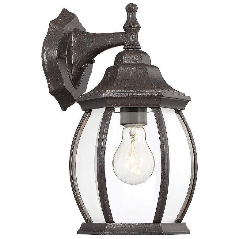Image 1 1-Light Outdoor Wall Lantern in Rustic Bronze