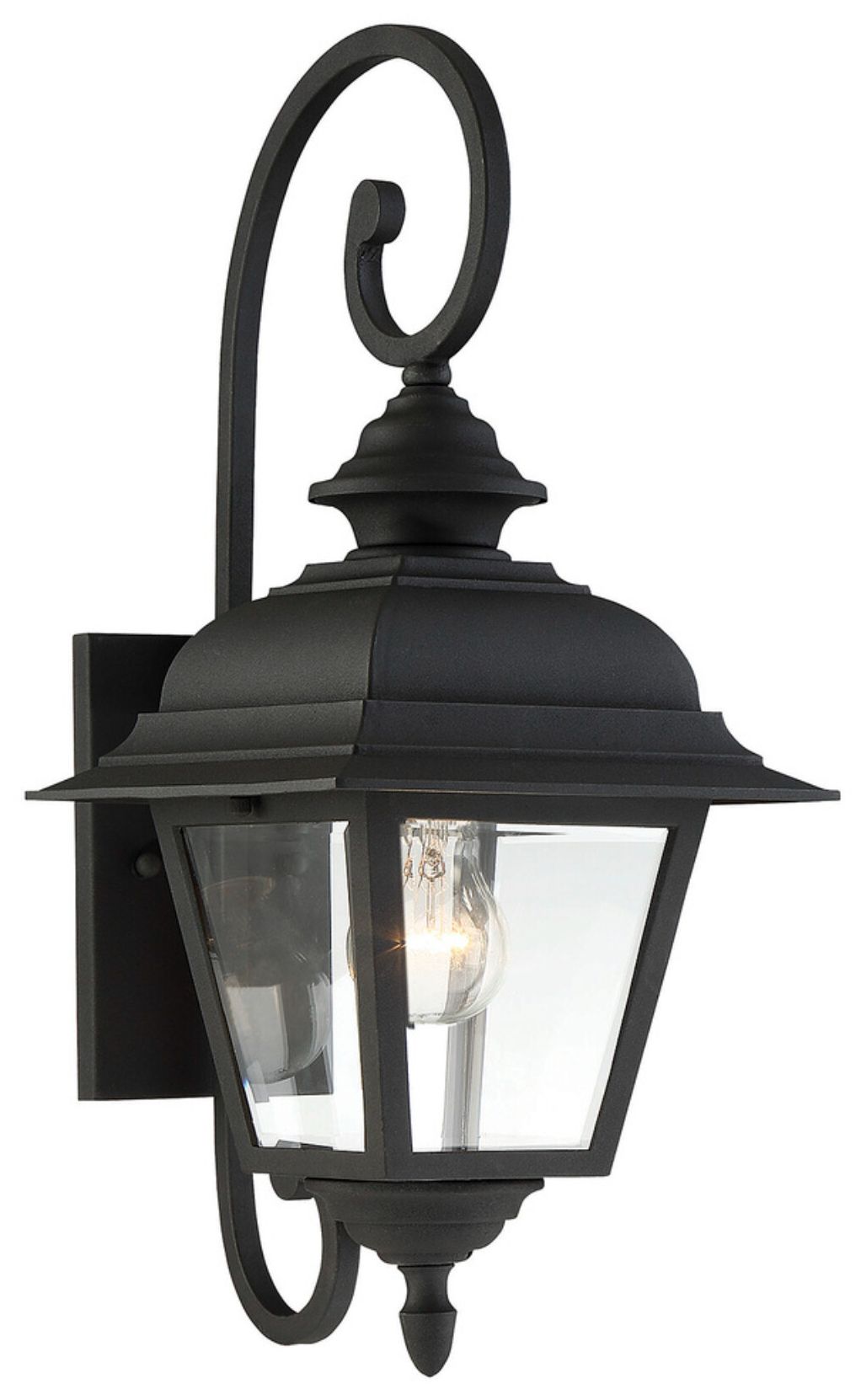 Thumbnail3 of 1-Light Outdoor Wall Lantern in Textured Black more views