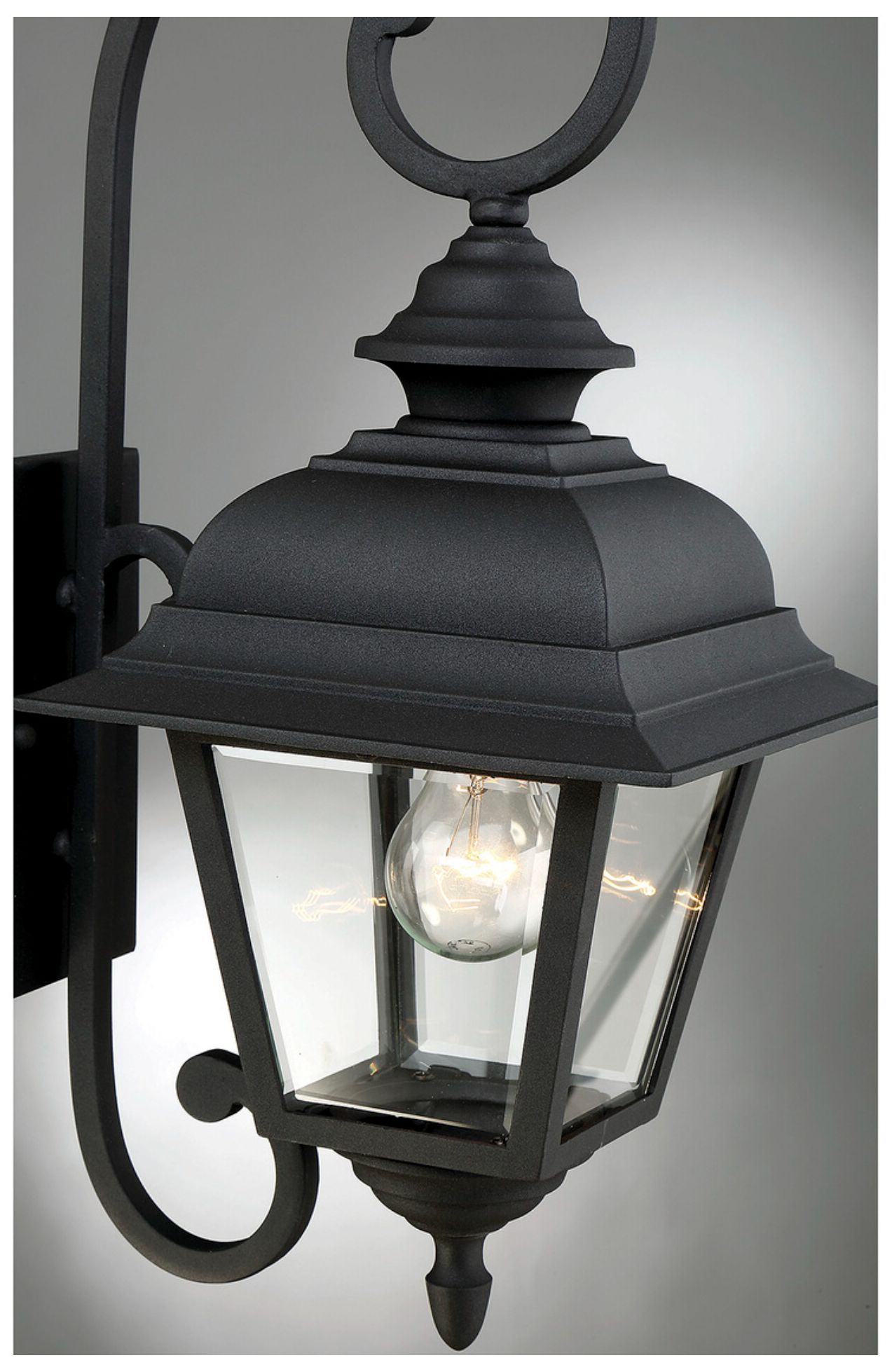 1-Light Outdoor Wall Lantern in Textured Black