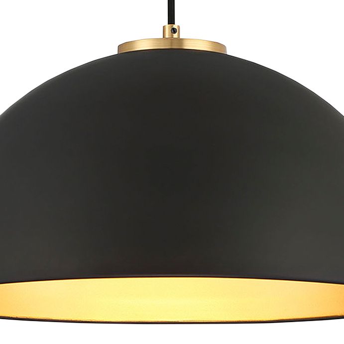 Image 2 1-Light Pendant in Matte Black with Natural Brass more views