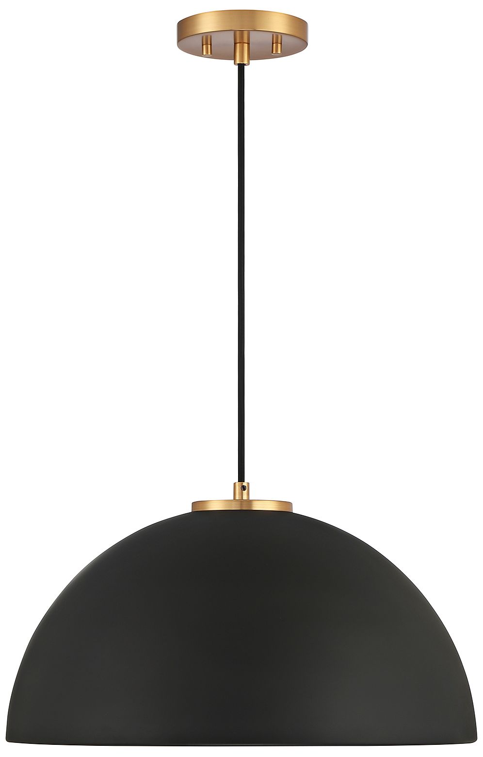 Image 5 1-Light Pendant in Matte Black with Natural Brass more views