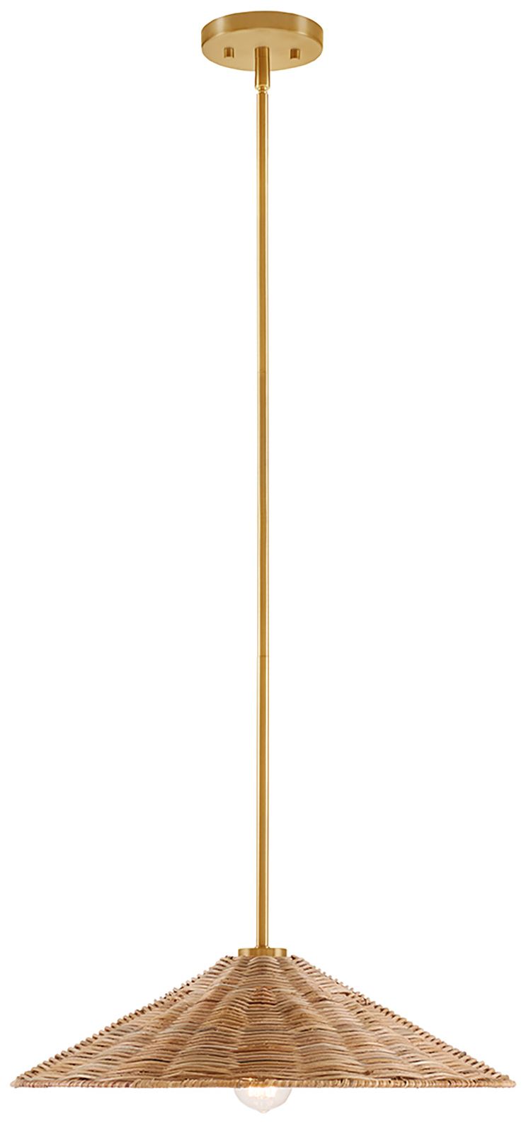 Image 2 1-Light Pendant in Natural Brass