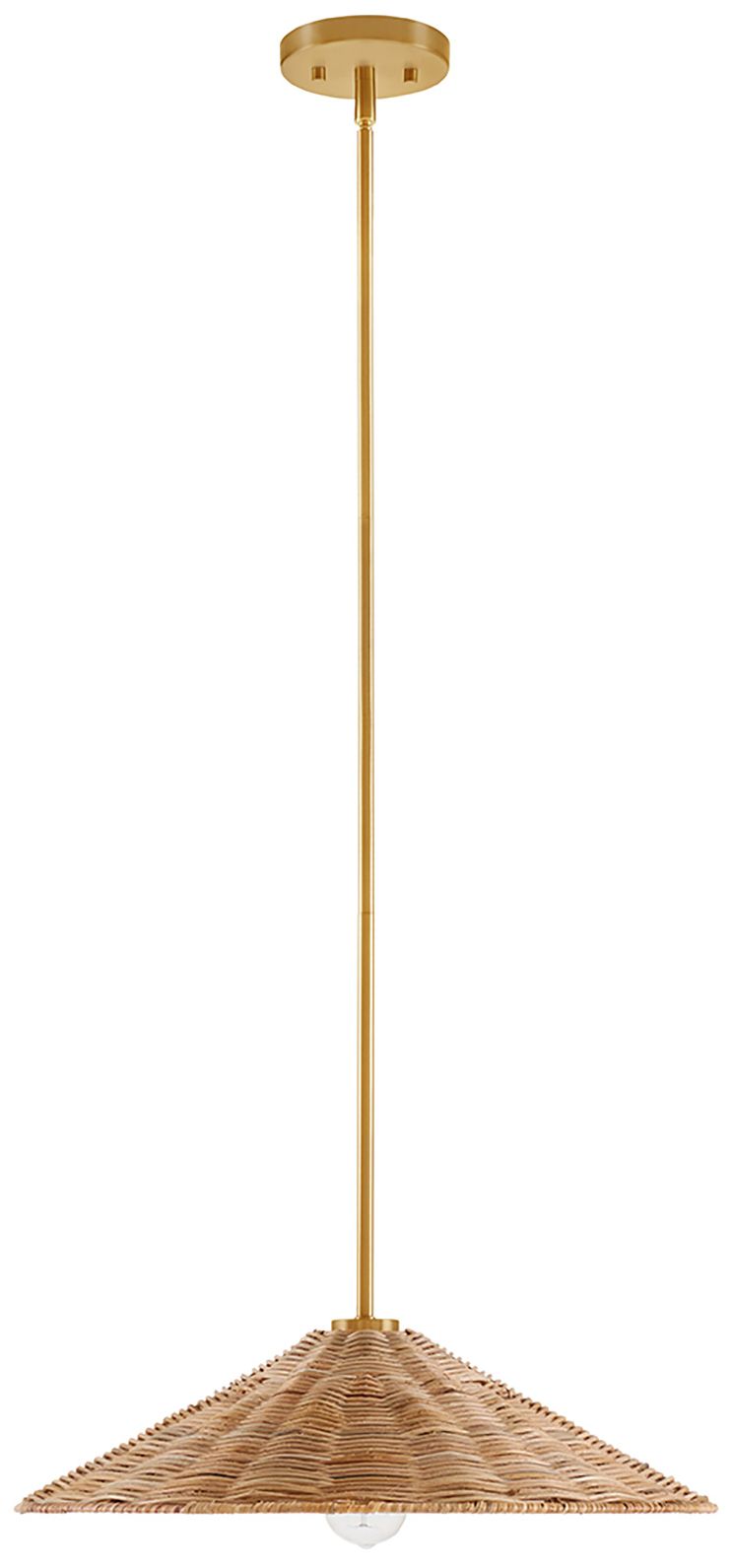 Image 3 1-Light Pendant in Natural Brass more views