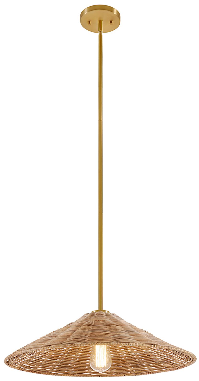 Image 5 1-Light Pendant in Natural Brass more views