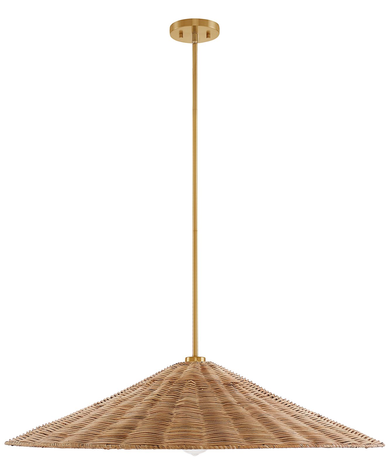 Image 3 1-Light Pendant in Natural Brass more views