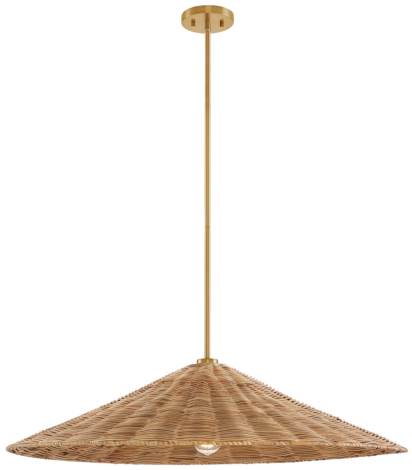 Image 4 1-Light Pendant in Natural Brass more views