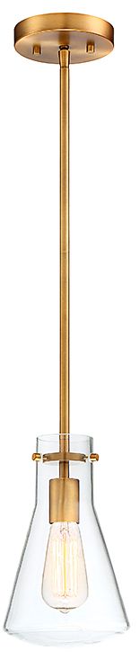 Image 3 1-Light Pendant in Natural Brass more views