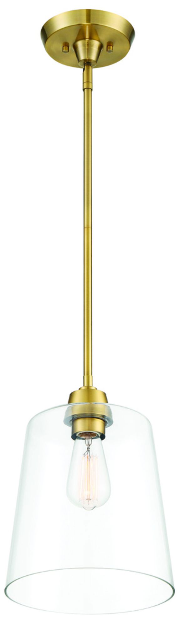 Image 3 1-Light Pendant in Natural Brass more views