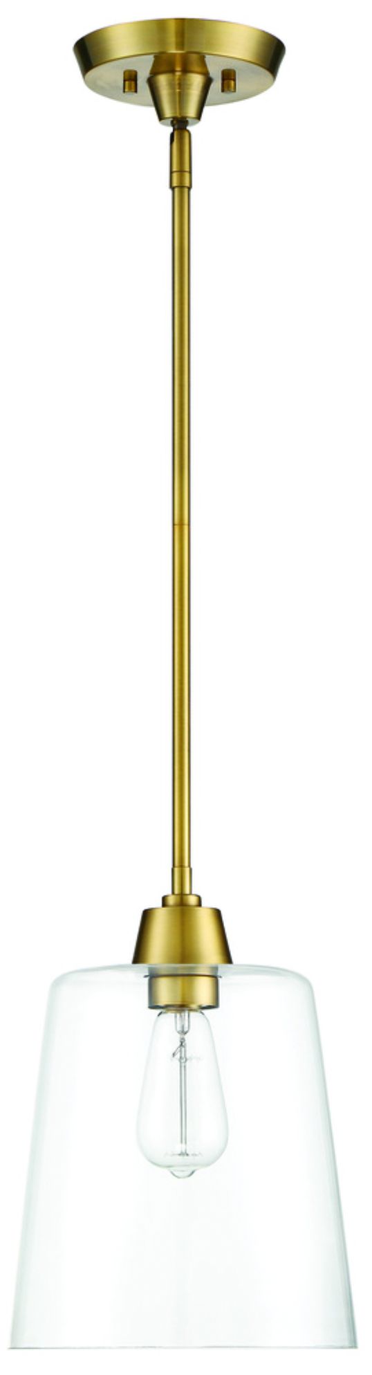 Image 4 1-Light Pendant in Natural Brass more views