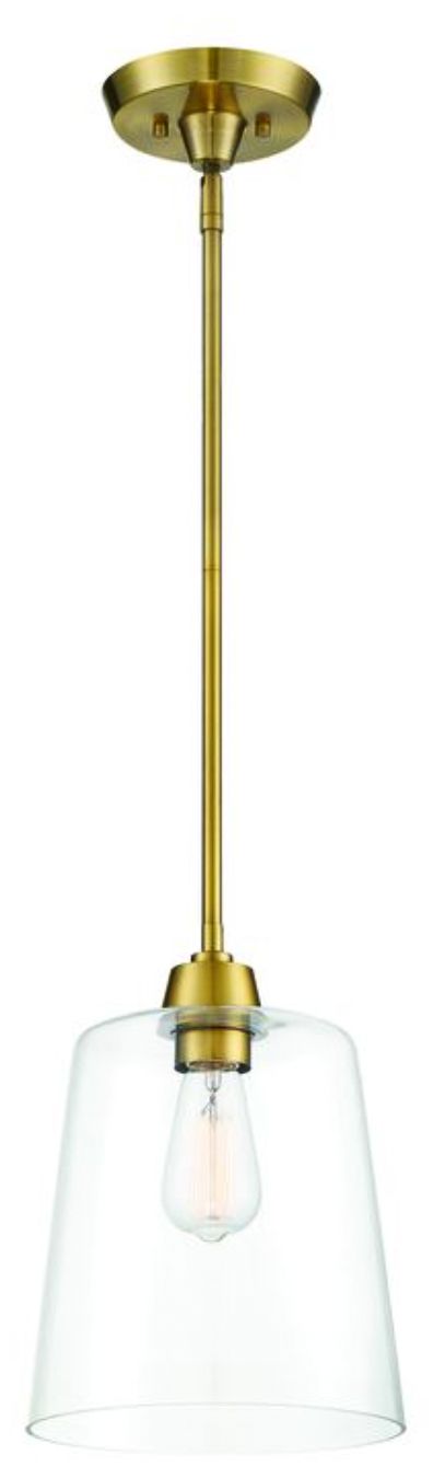 Image 5 1-Light Pendant in Natural Brass more views