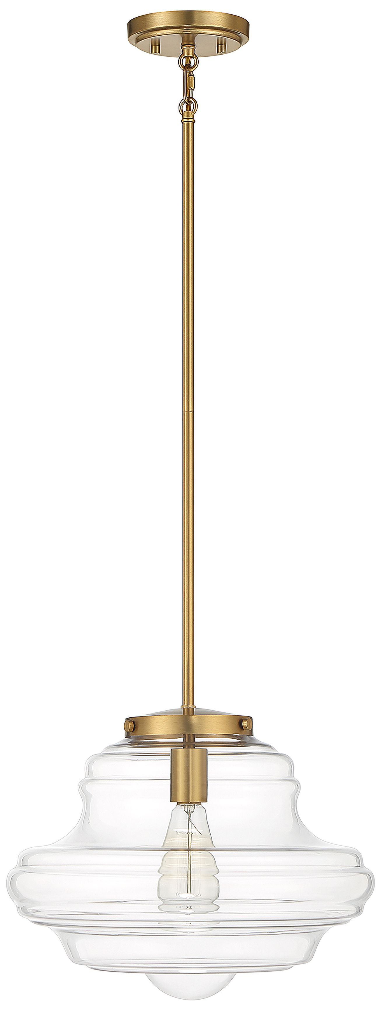 Image 3 1-Light Pendant in Natural Brass more views