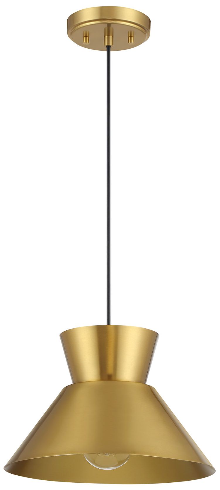 Image 2 1-Light Pendant in Natural Brass more views