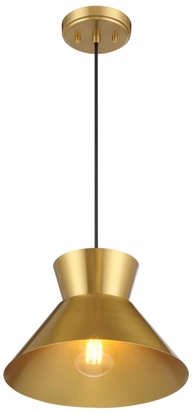 Image 4 1-Light Pendant in Natural Brass more views