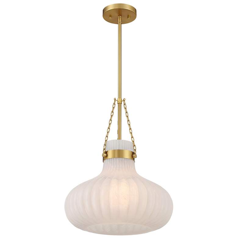 Image 3 1-Light Pendant in Natural Brass more views