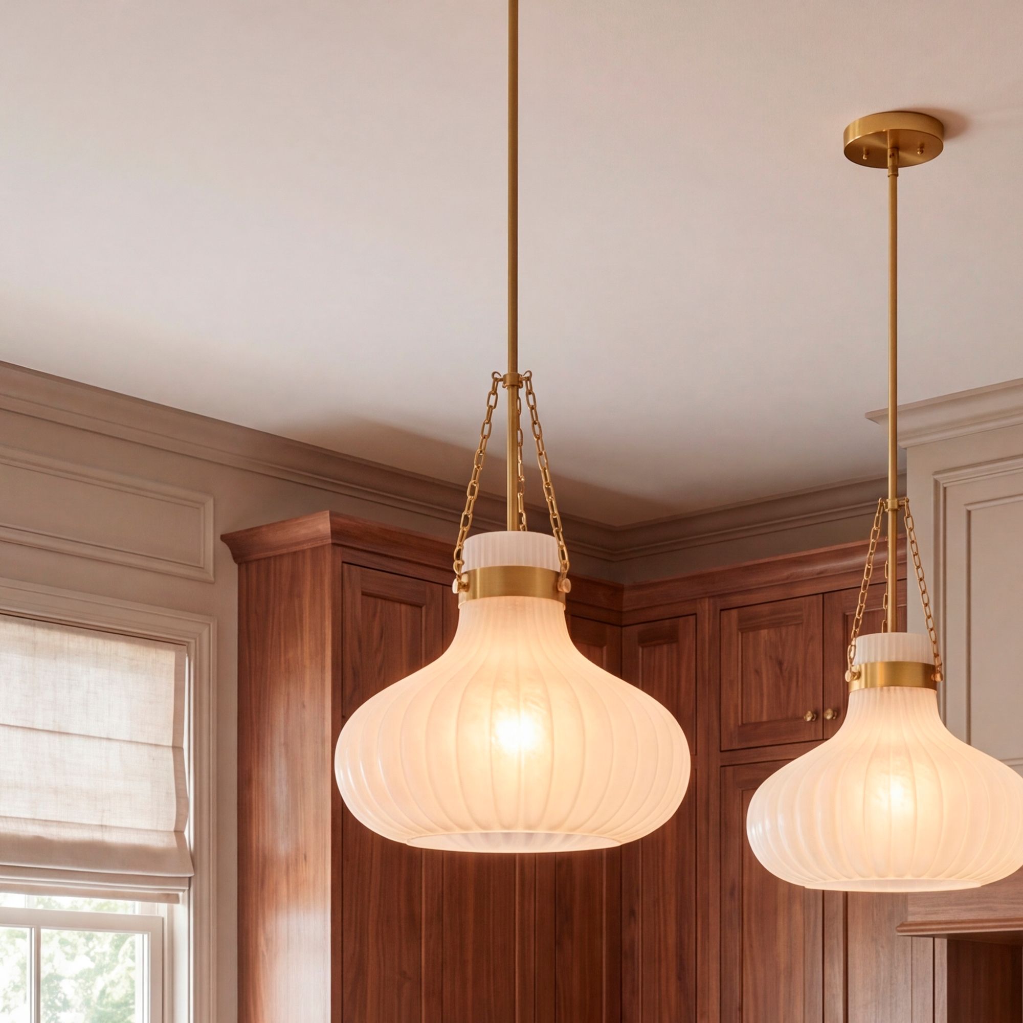 1-Light Pendant in Natural Brass