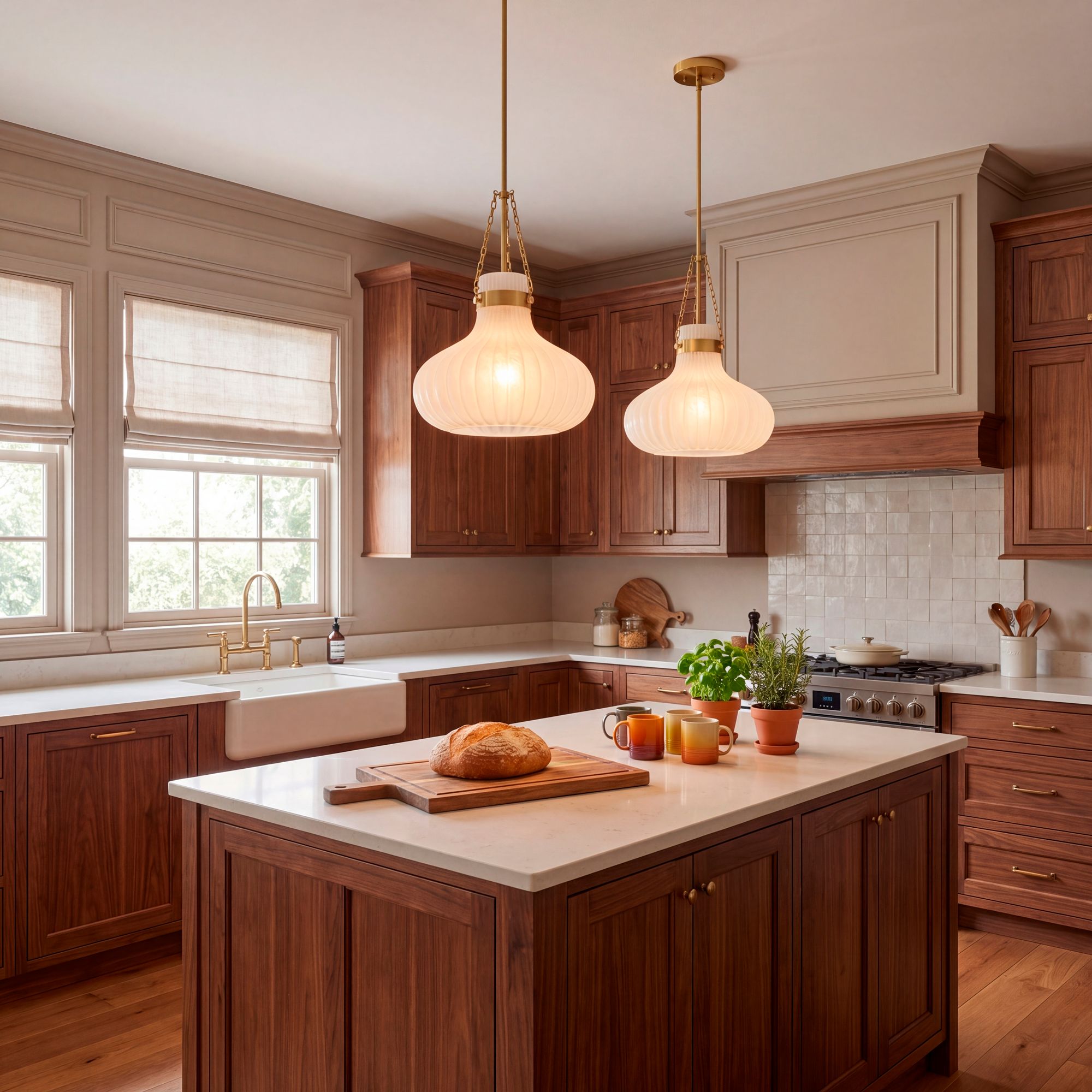 1-Light Pendant in Natural Brass