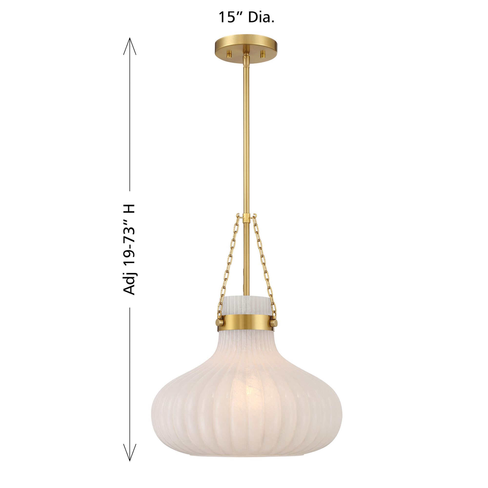 1-Light Pendant in Natural Brass