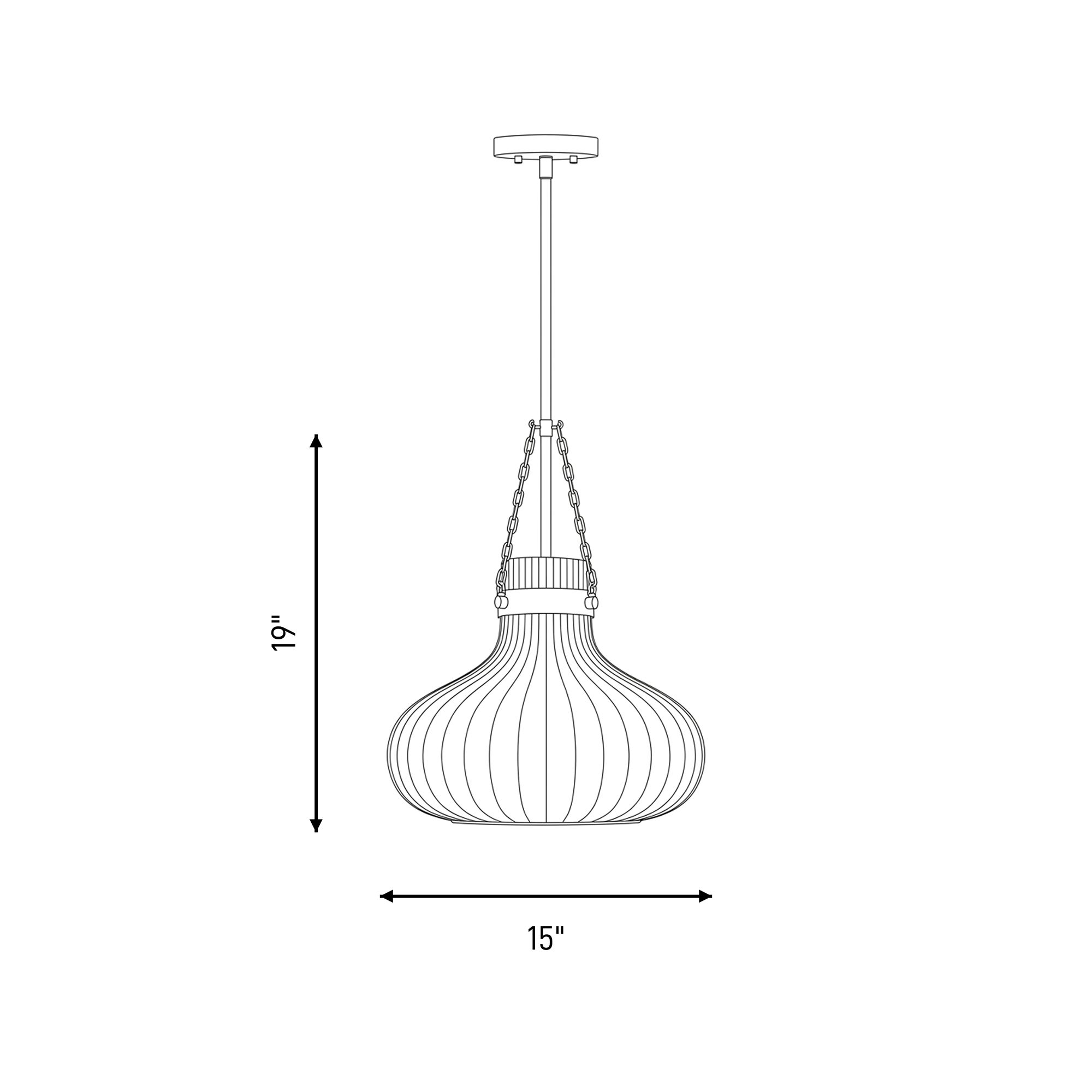 1-Light Pendant in Natural Brass
