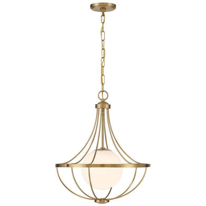 Image 1 1-Light Pendant in Natural Brass