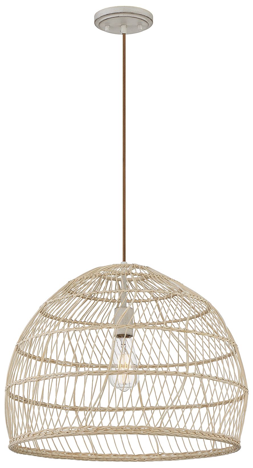 Image 2 1-Light Pendant in Natural Rattan with A Matching Socket