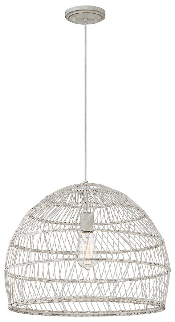 Image 5 1-Light Pendant in White Rattan with A White Socket more views