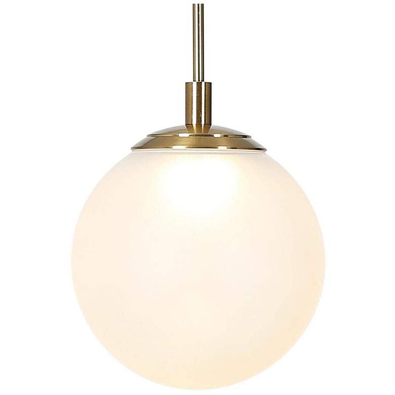 Image 1 1-light Plating Brass Ball LED Pendant Lamp with Frosted Glass