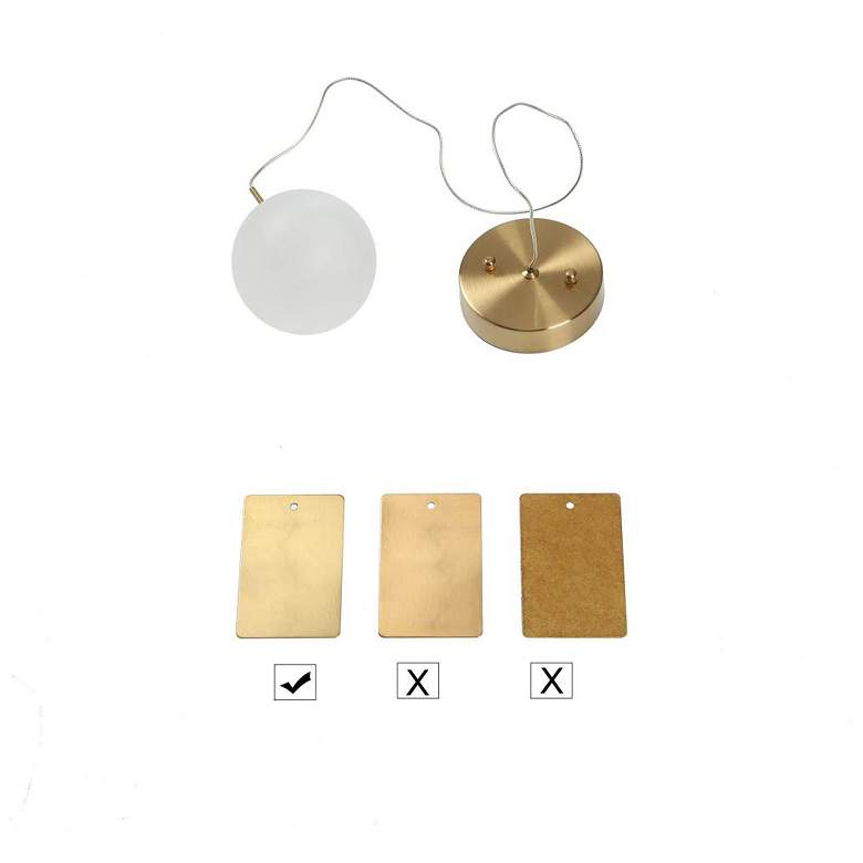 Image 2 1-light Plating Brass Ball LED Pendant Lamp with Frosted Glass more views