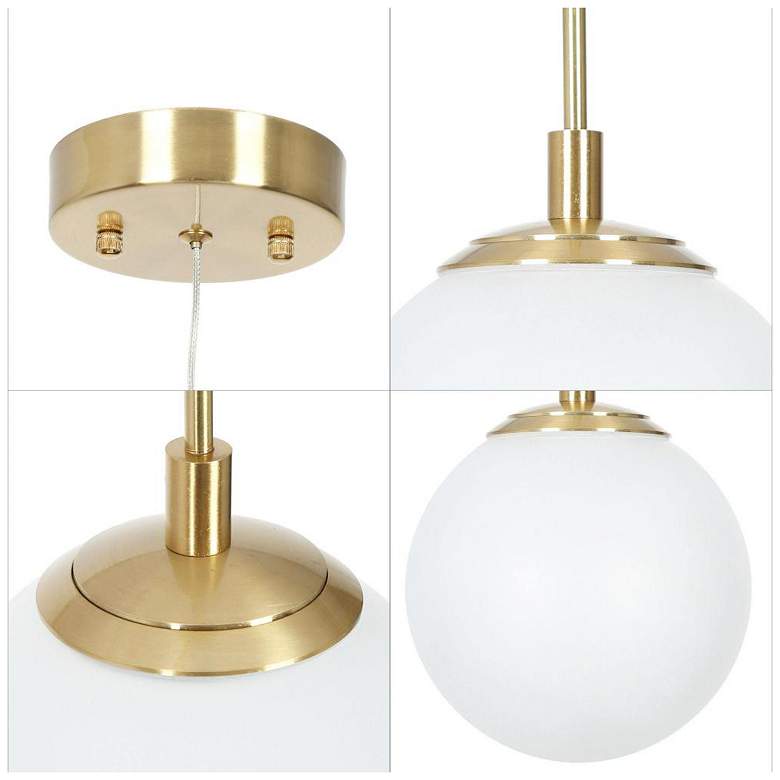 Image 3 1-light Plating Brass Ball LED Pendant Lamp with Frosted Glass more views