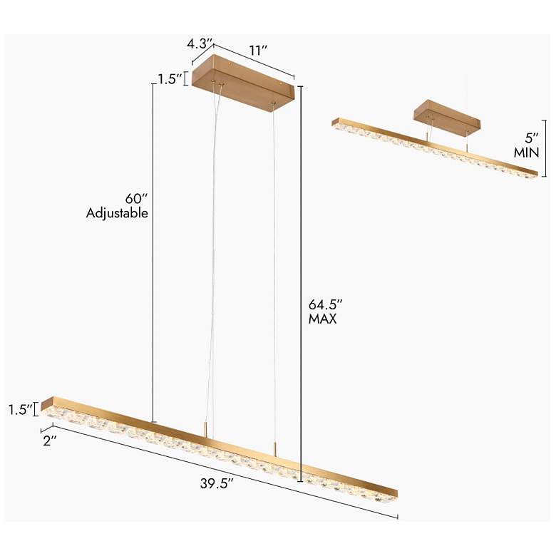 Image 2 1-light Plating Brass LED Chandelier with Crystal more views