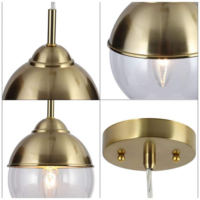 Image 4 1-light Plating Brass Pendant Lamp with Clear Glass more views