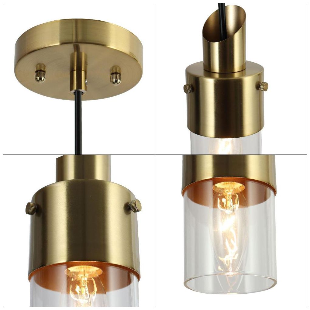Image 4 1-light Plating Brass Pendant Lamp with Clear Glass more views