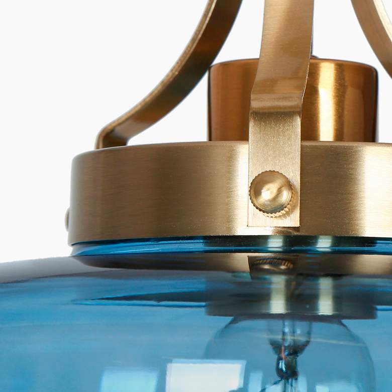 Image 4 1-light Plating Brass Pendant Lamp with Colored Glass more views