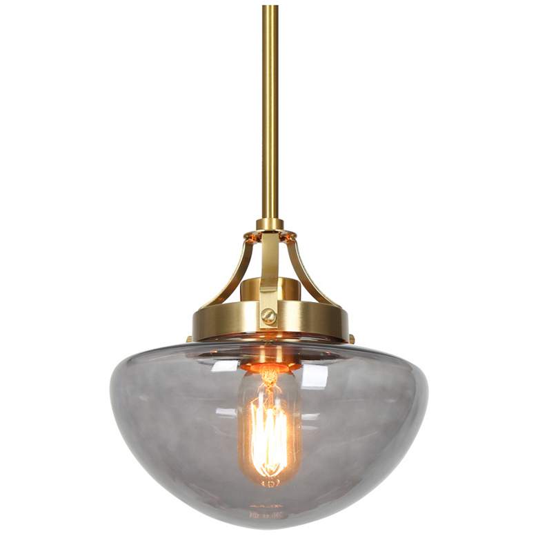 Image 1 1-light Plating Brass Pendant Lamp with Colored Glass