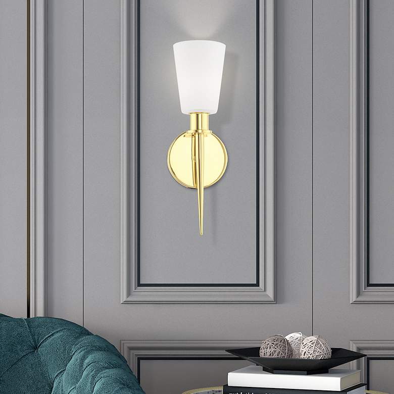 Image 1 1 Light Polished Brass ADA Wall Sconce
