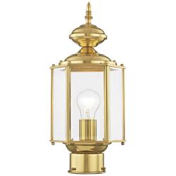 1 Light Polished Brass Outdoor Post Lantern