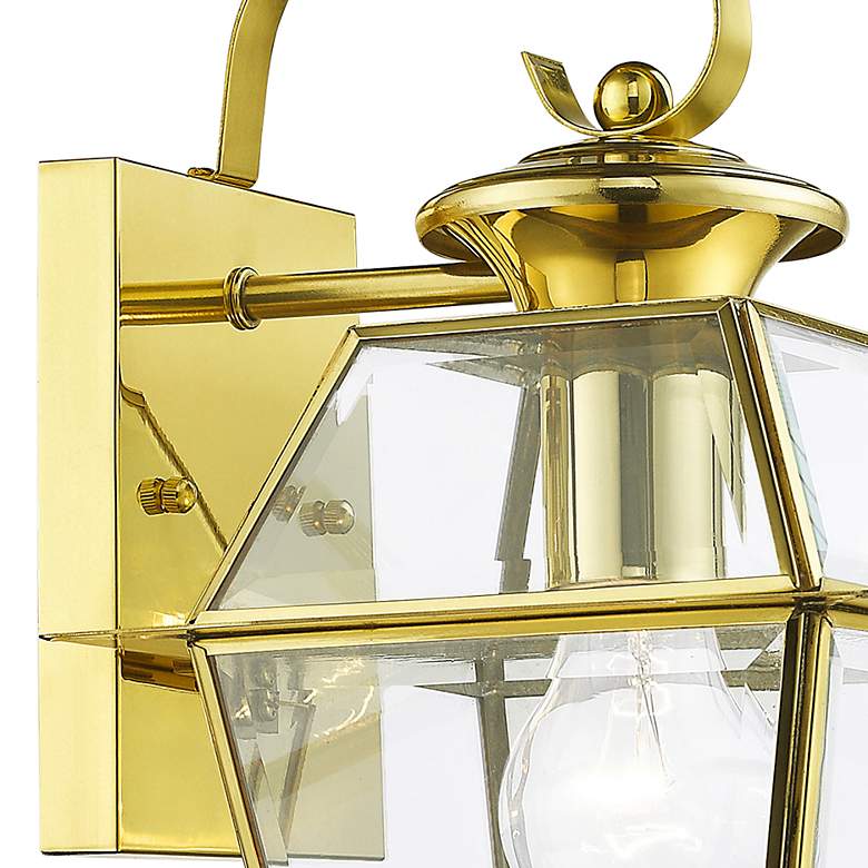Image 3 1 Light Polished Brass Outdoor Wall Lantern more views