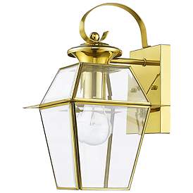 Image4 of 1 Light Polished Brass Outdoor Wall Lantern more views