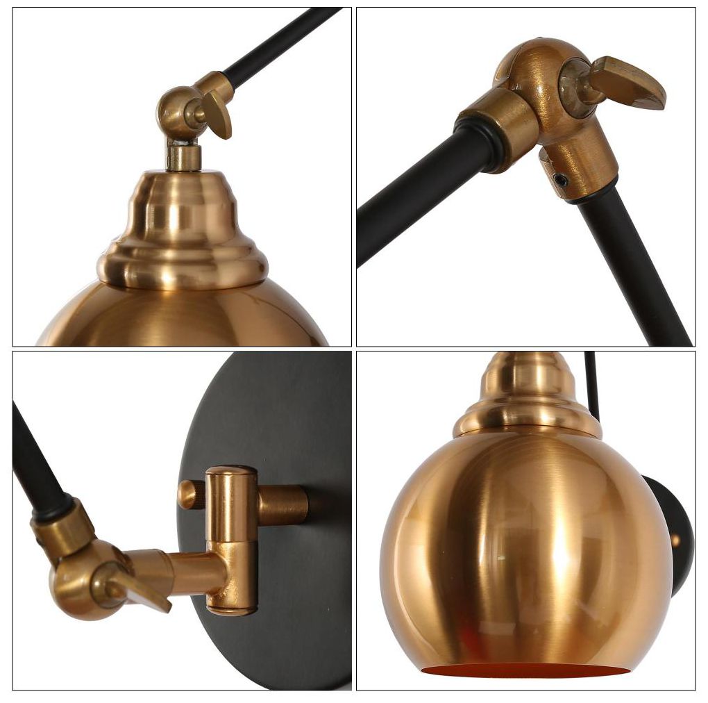 Image 4 1-Light Polished Brass Swing Arm Wall Light more views